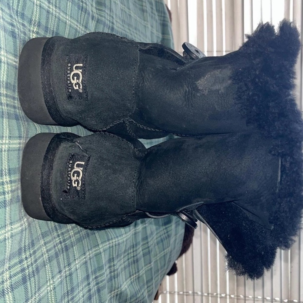 UGG Women's Dark Brown Shearling Boots - Picture 3 of 5